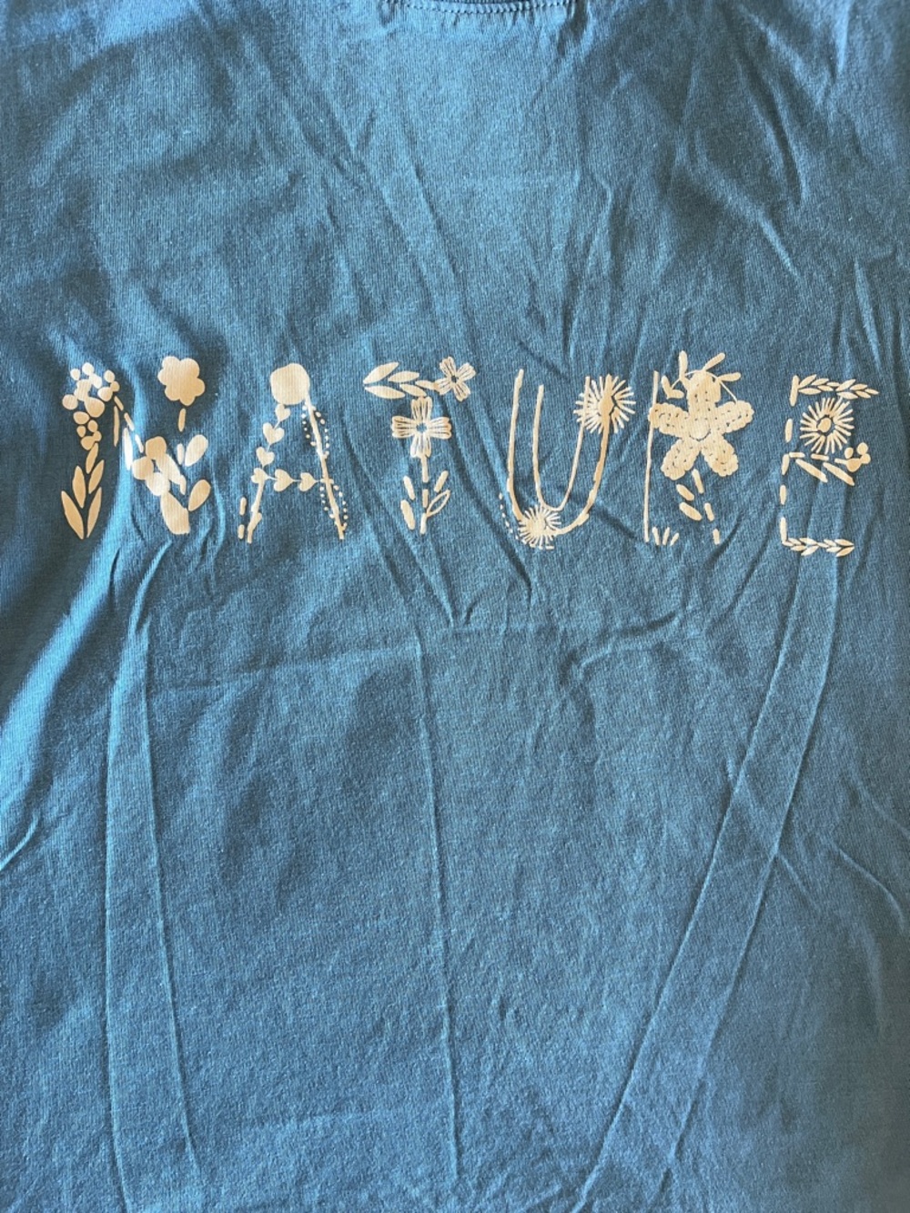 PACT Organic "NATURE" Graphic Crewneck Short Sleeve Tee in Light Blue Sz M - Picture 2 of 9